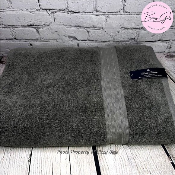 Brooks Brothers 36"x68" Gray Oversized Bath Sheet Towel - Picture 1 of 2